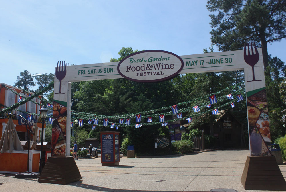 Busch Gardens Williamsburg Food and Wine Festival Sign