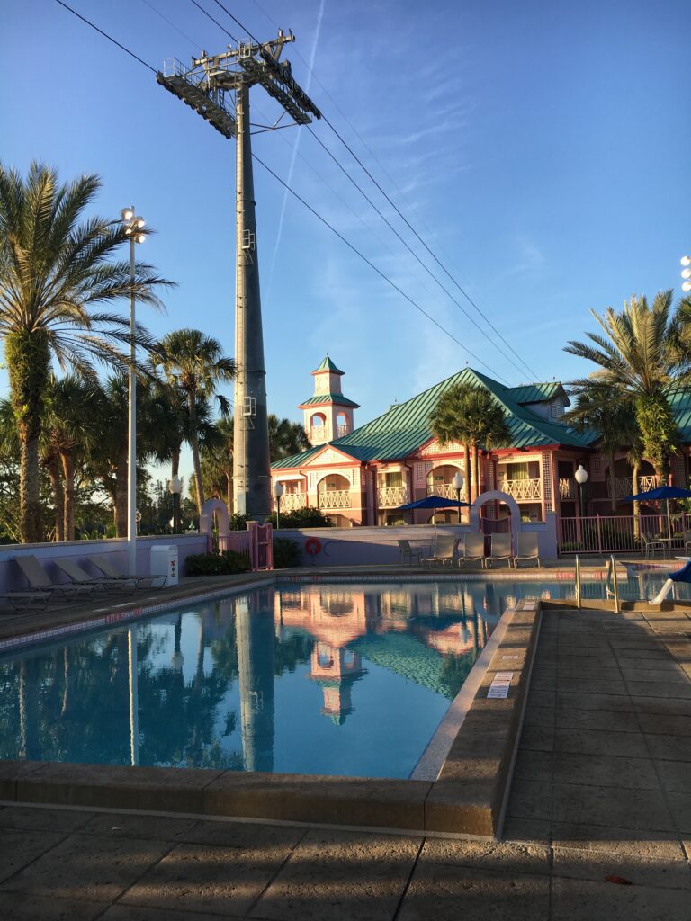 Skyliner Pole in Aruba Pool Area Disney's Caribbean Beach Resort