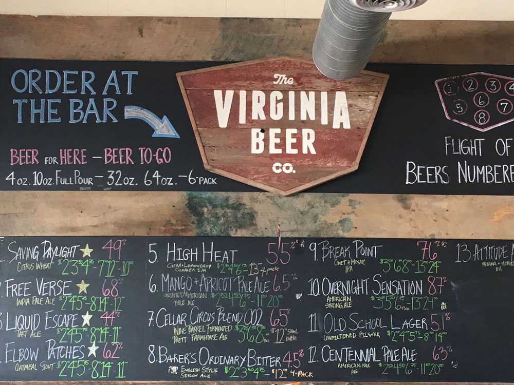 Virginia Peninsula Breweries Virginia Beer Menu Williamsburg Craft Brewery