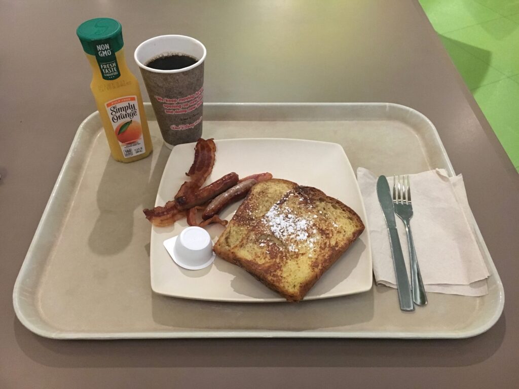 Disneys Art of Animation Resort Dining Breakfast French Toast Sausage Bacon