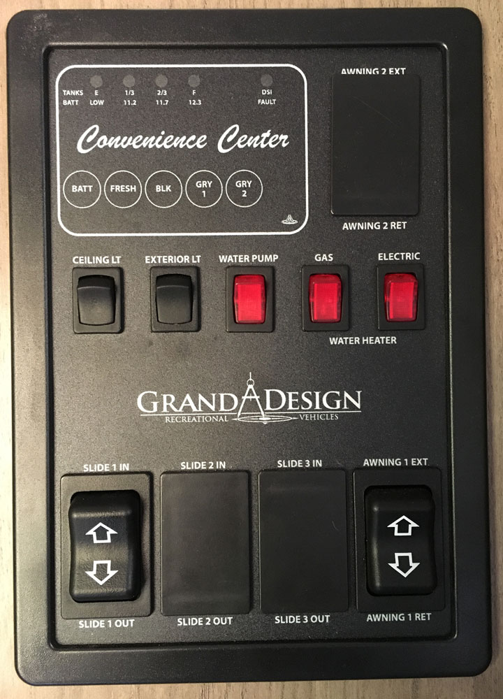 Control Panel and Light Switches Grand Design Transcend