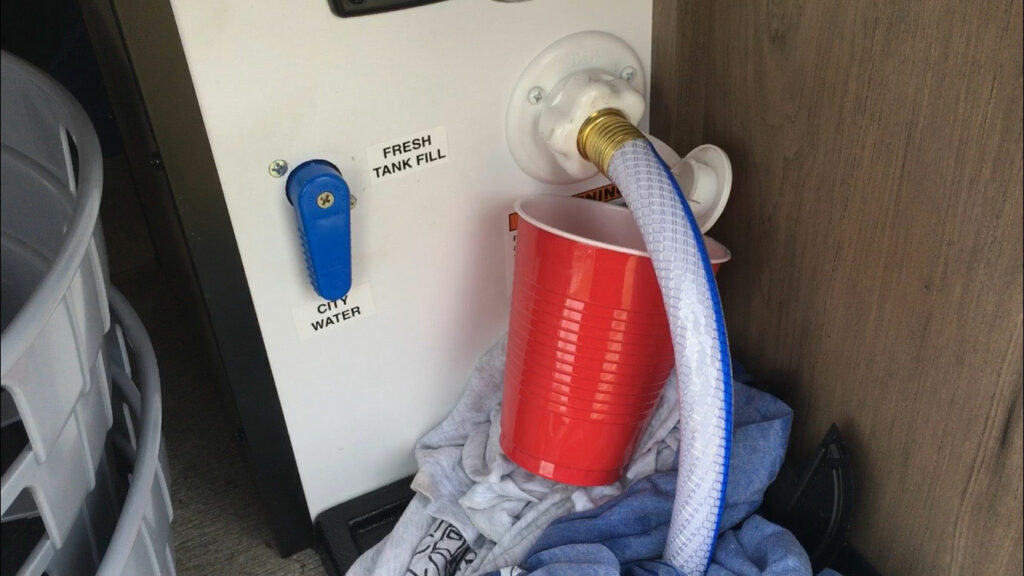 red solo cup drip leak in water connection universal docking station rv drinking water safe hose connections