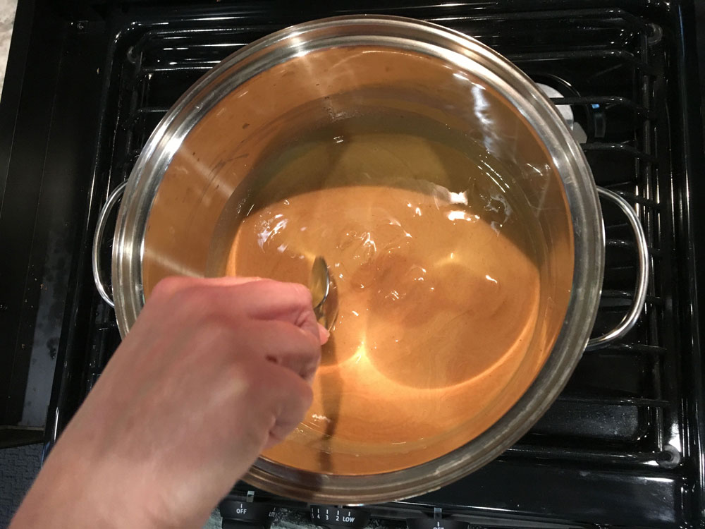 Melted Butter and Peanut Butter to Make Scotcheroos Bars Scotcharoos