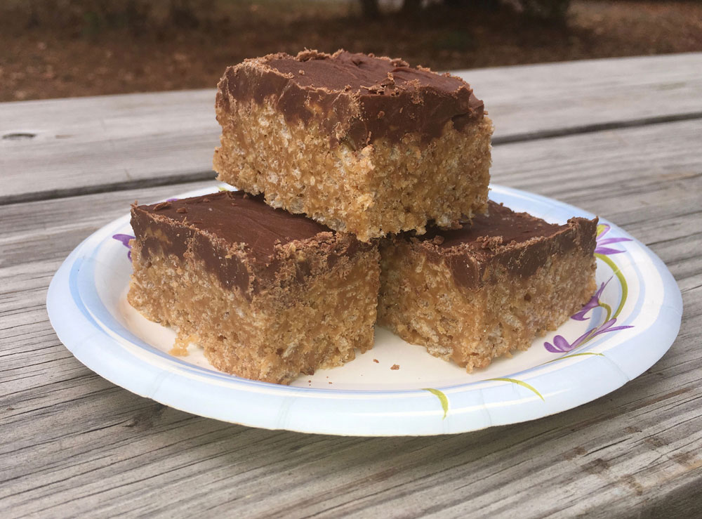 Stack of Three Scotcheroos Bars Scotcharoos