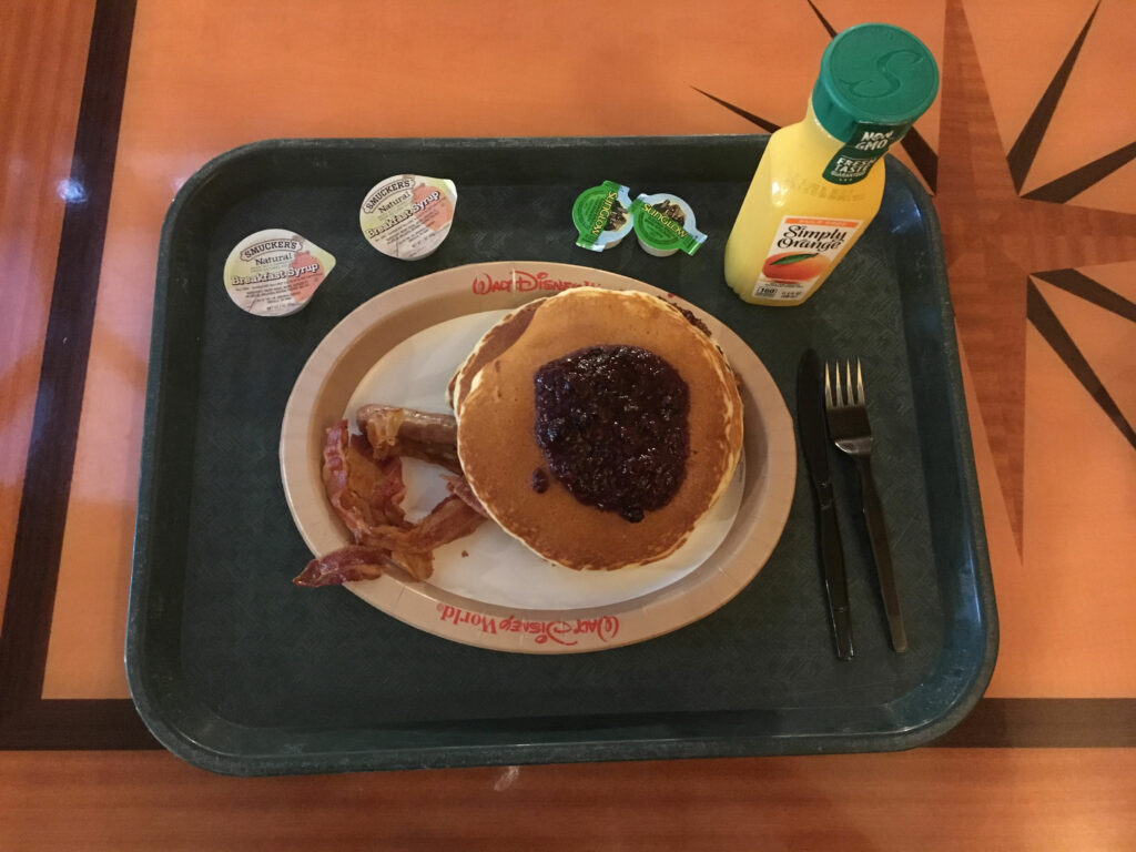 Disneys Port Orleans Riverside Resort Dining Breakfast Pancakes Sausage Bacon