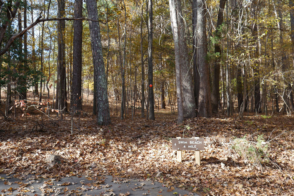 Falls Lake Rolling View Campground Hiking Trail to the Beach