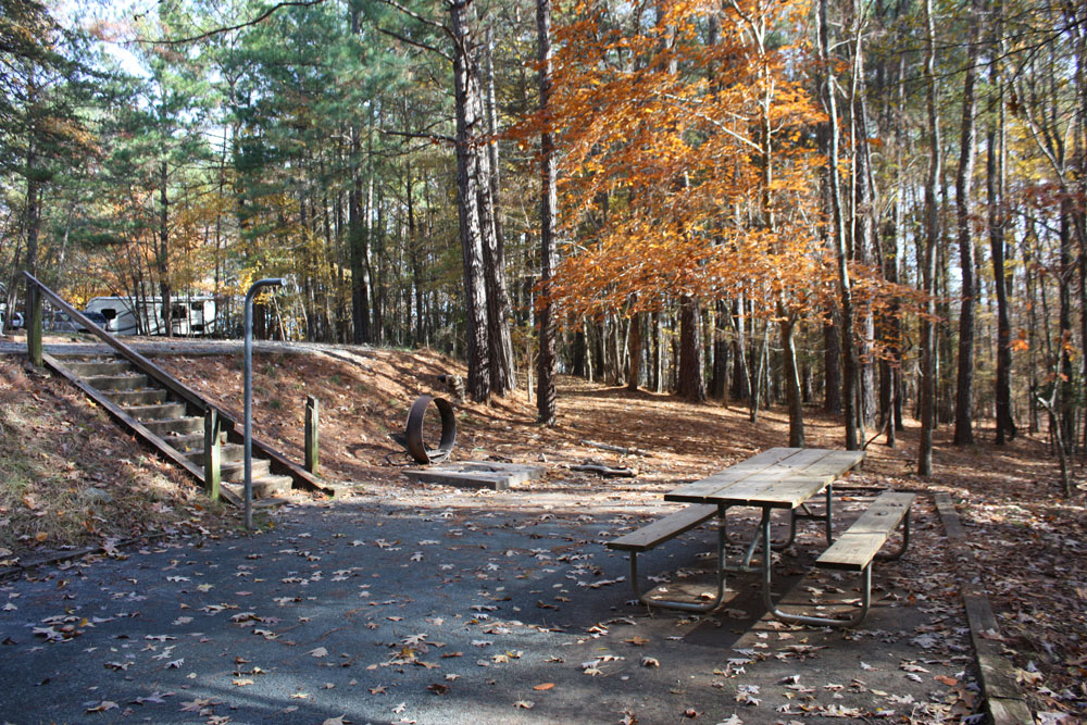 Falls Lake Rolling View Campsite Steps