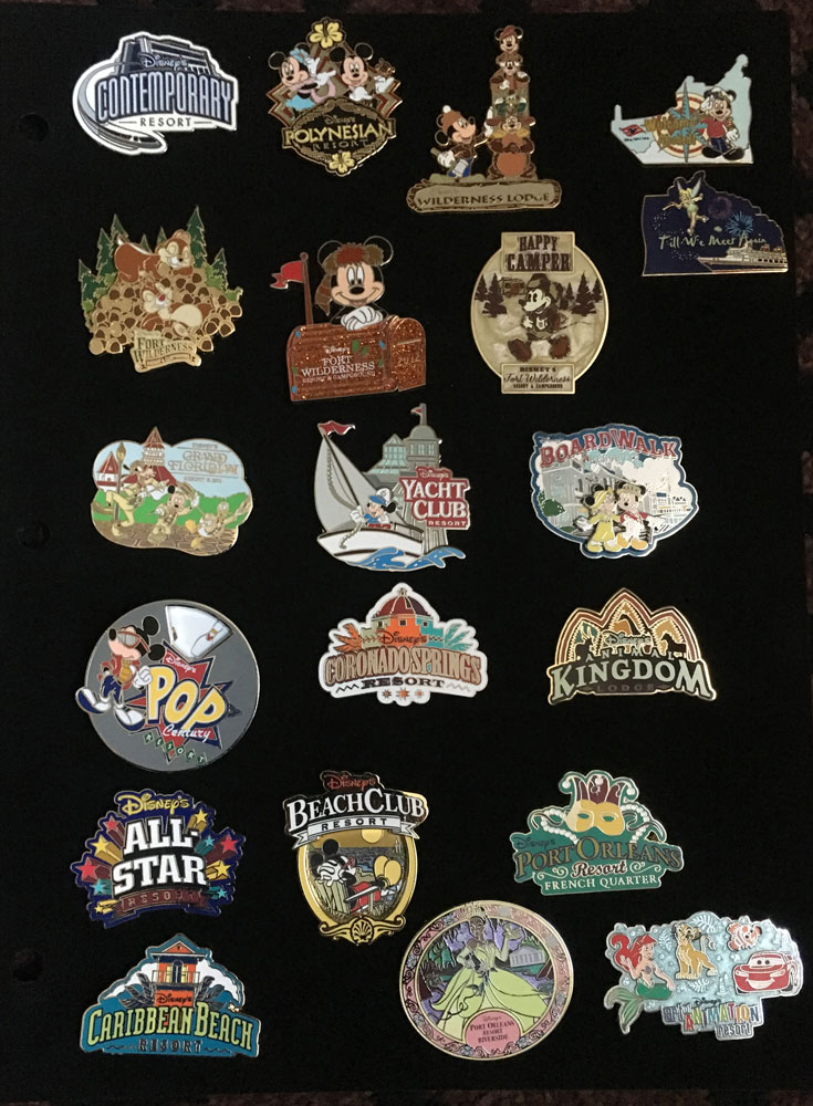 A Bucket List Souvenir Disney World Resort Pins Collection