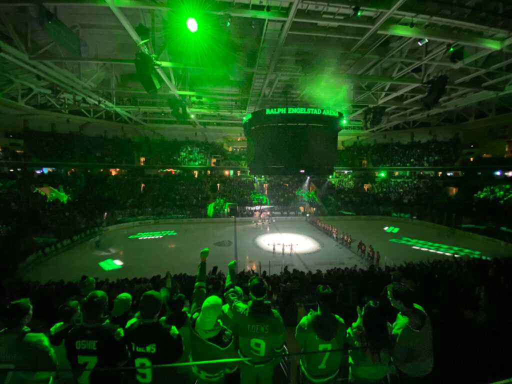 Grand Forks UND Hockey Announcing the Starting Lineup