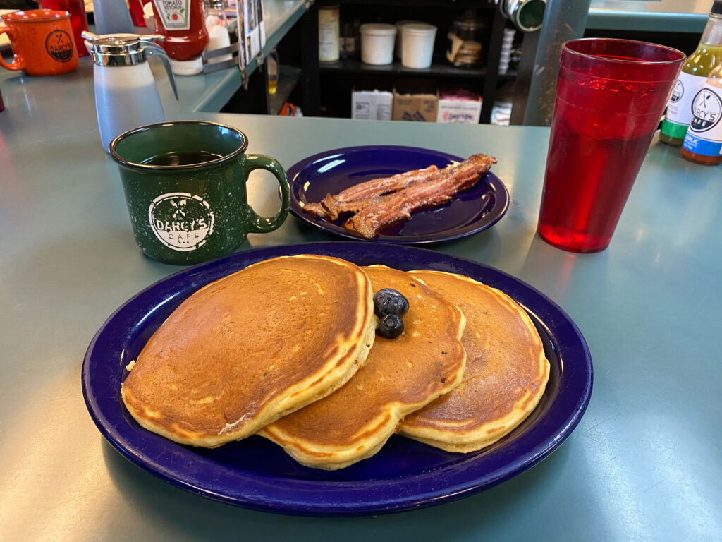 Blueberry Pancakes at Darcy's Cafe Grand Forks North Dakota