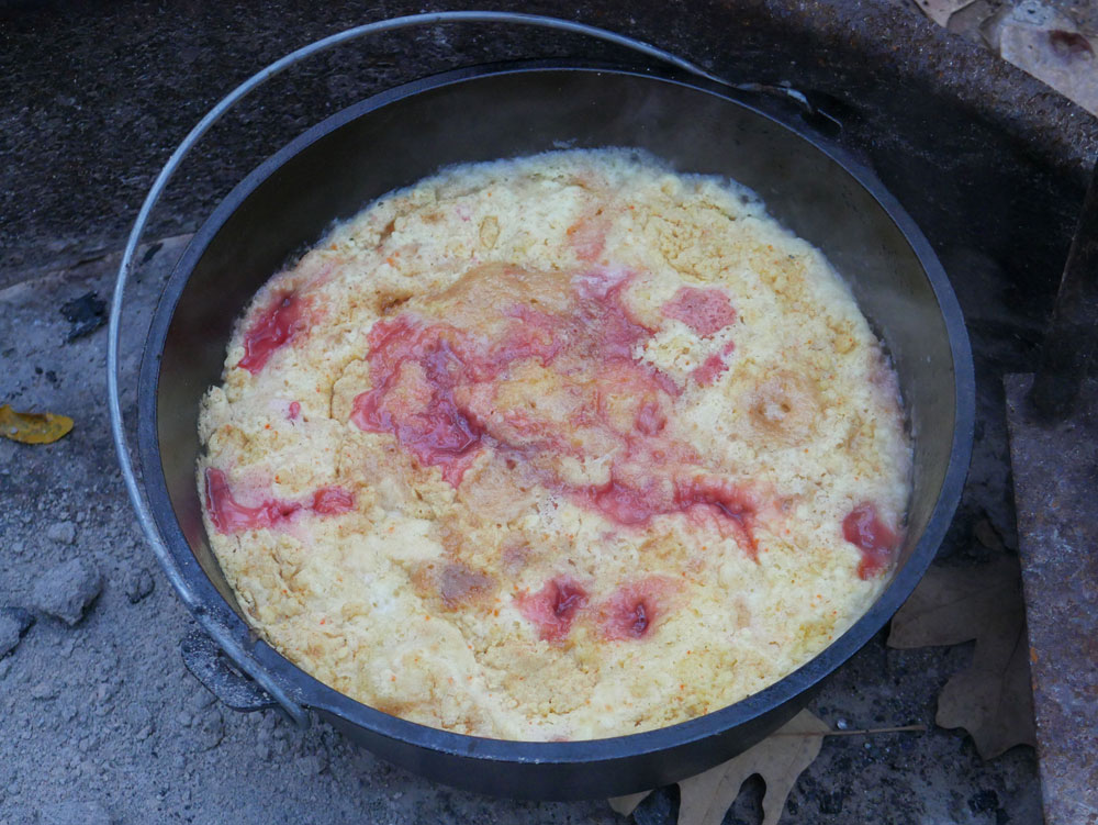 Peach Cherry Dutch Oven Cobbler