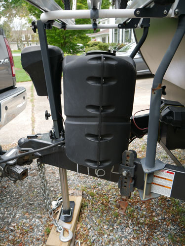 Arvika Bike Rack Mounted On Travel Trailer Side View Showing Mounting Hardware