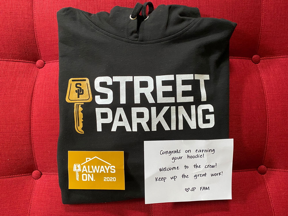 Street Parking Sweatshirt Received For Completing Workouts
