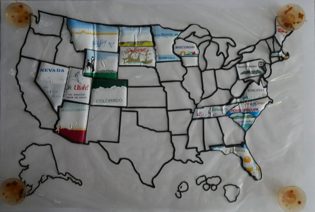 visited states map showing condition after several years in the sun