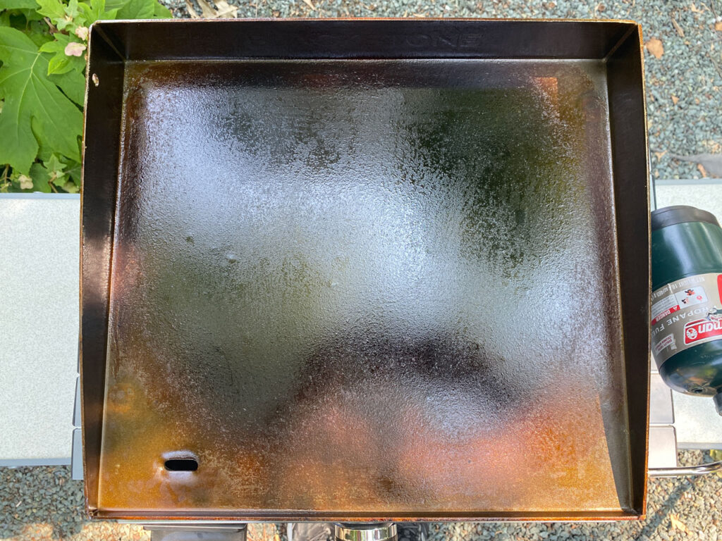 Blackstone griddle after seasoning