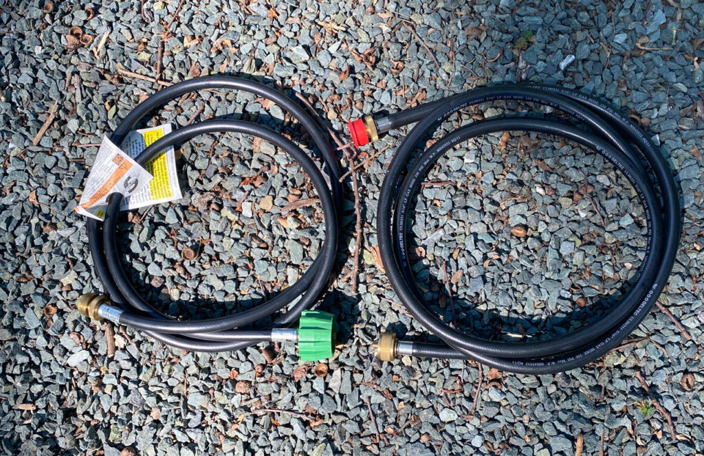 Two types of propane gas hose