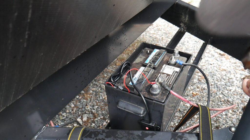 TST 507 TPMS Sensor Repeater Installed at RV Battery