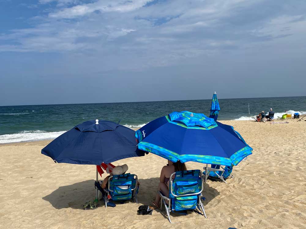 Beach Chairs and Umbrellas at the Outer Banks of North Carolina OBX
