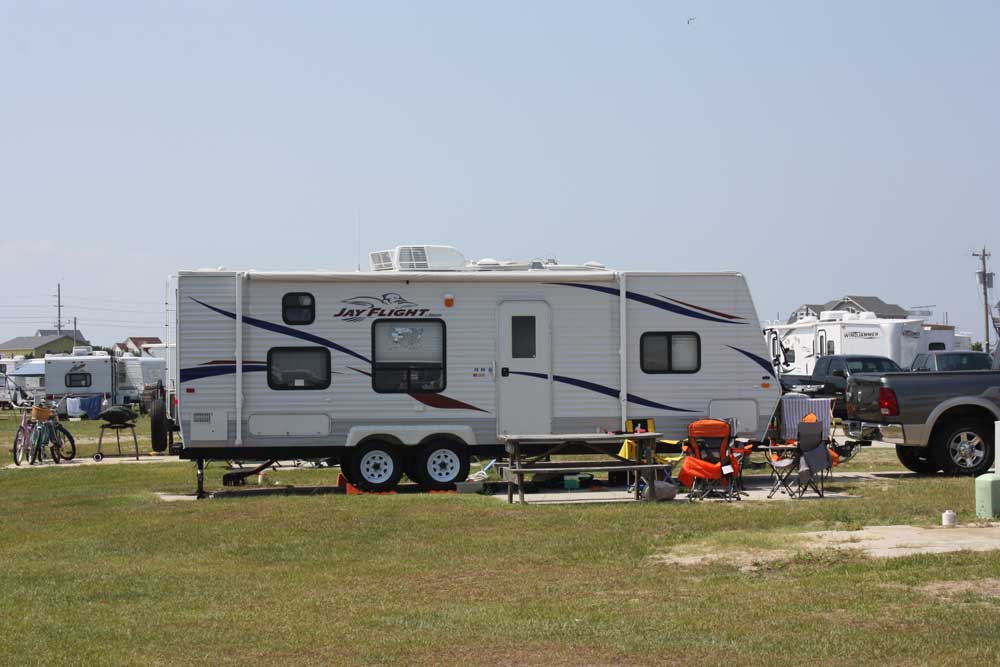 Campsite at Camp Hatteras in the Outer Banks OBX