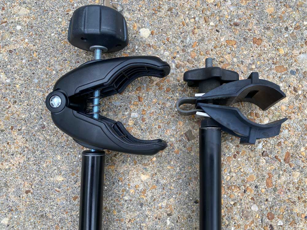 Side By Side Comparison of Old and New Arvika Bike Rack Clamps