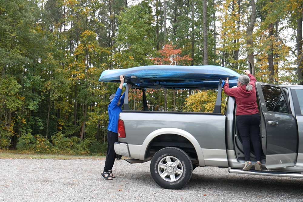 Loading kayak best sale on truck