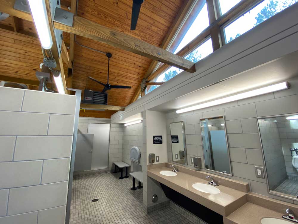 Bath House Inside at Raven Rock State Park