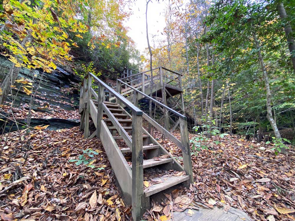 Steps to climb on the Raven Rock Trail