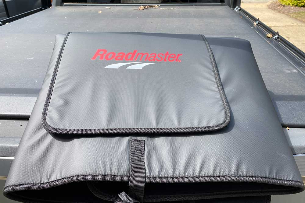 Roadmaster bike pad folded for storage