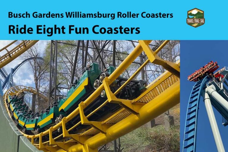 Loch Ness Monster and Griffon shown on image for Busch Gardens Williamsburg Roller Coasters