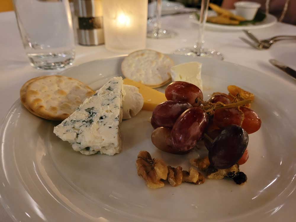 Charcuterie appetizer in the main dining room on the Pride of America
