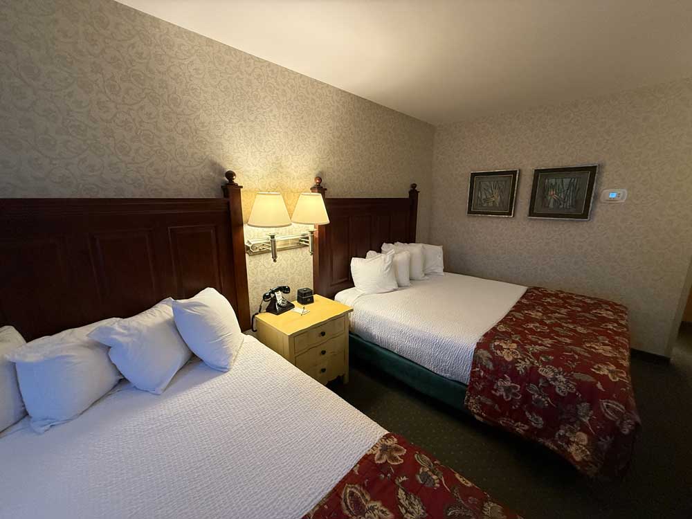 Room with two double beds at Pike's Waterfront Lodge Fairbanks Alaska