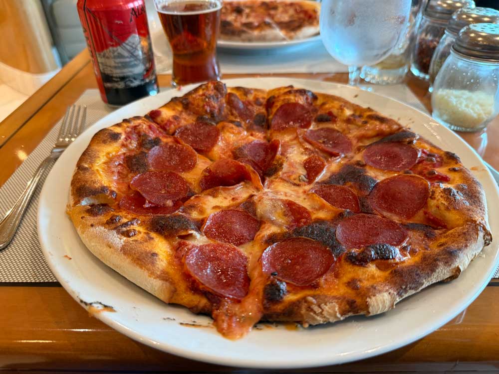 Pepperoni pizza at Alfredo's on Sapphire Princess
