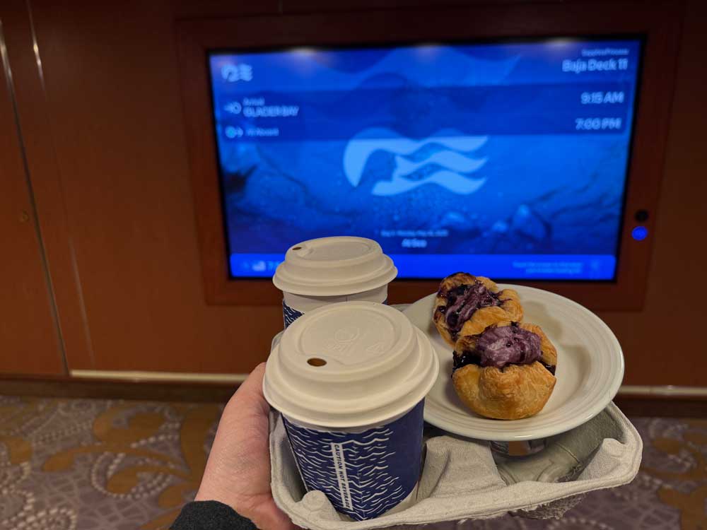 Coffee and rolls for breakfast on Sapphire Princess