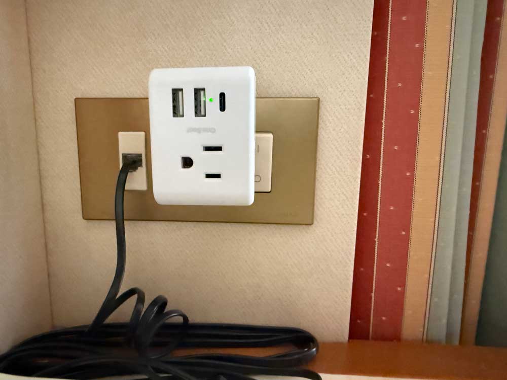 Multi-outlet adapter used on Sapphire Princess