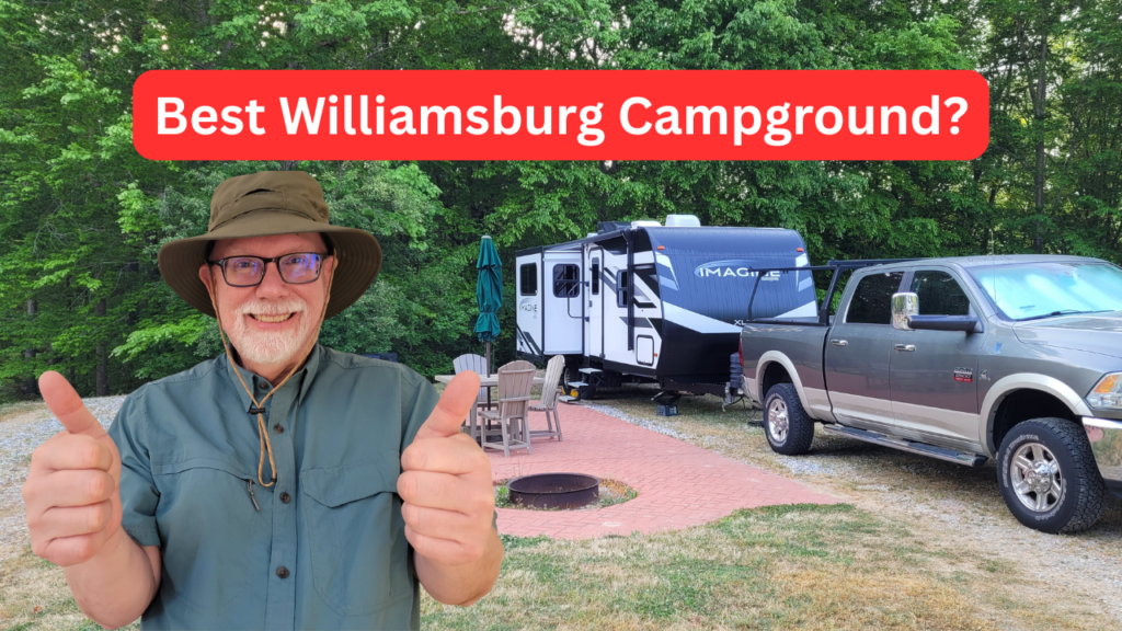 Erling giving two thumbs up for the Jellystone Williamsburg Campground