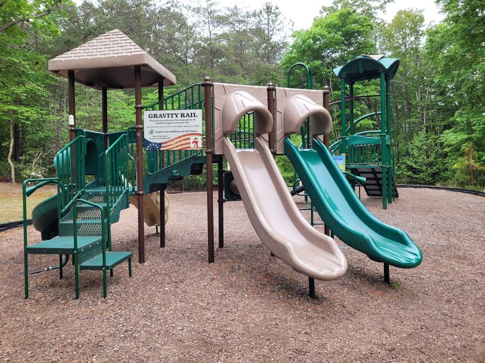 Playground and gravity rail at Jellystone Williamsburg Campground