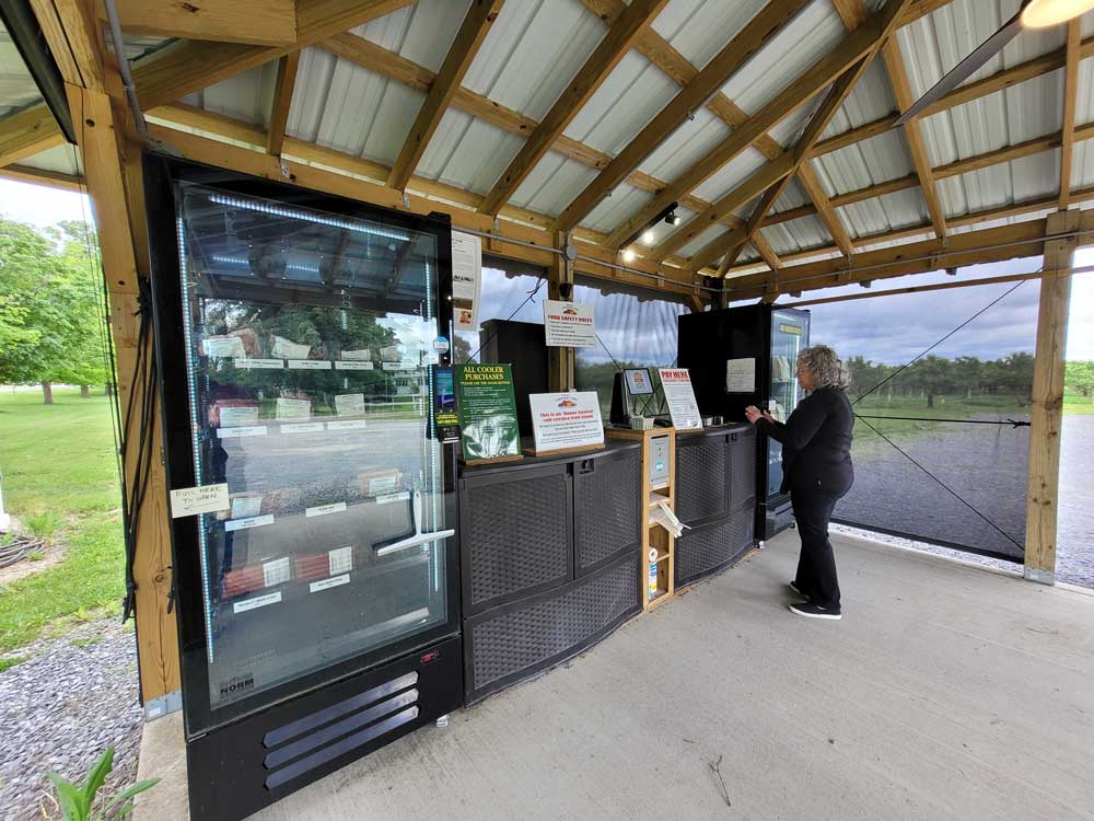 Tango Oaks Farm meat vending machine near Finger Lakes RV Resort